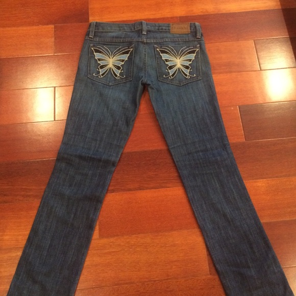 Frankie B butterfly pocket jeans