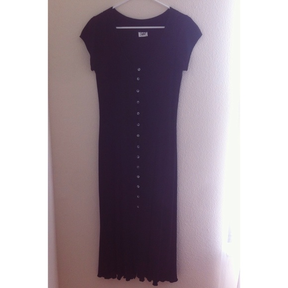 🚫SOLD IN BUNDLE🚫90's black button down dress - Picture 3 of 4