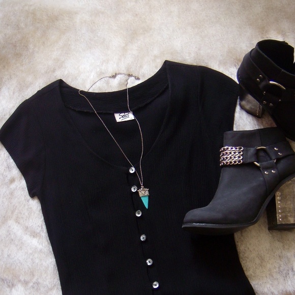 🚫SOLD IN BUNDLE🚫90's black button down dress - Picture 4 of 4