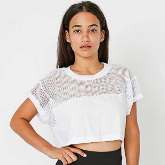 Waffle mesh crop tee