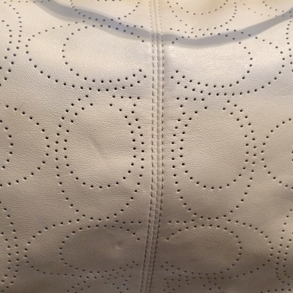 Coach Cream Perforated "C" Handbag - Picture 4 of 6