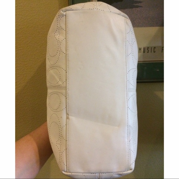 Coach Cream Perforated "C" Handbag - Picture 6 of 6