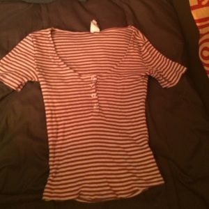 LA hearts stripped crop top