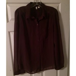 Purple long sleeve chiffon shirt