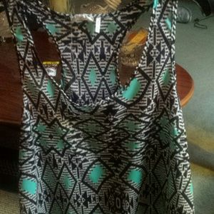 Teal & black tank