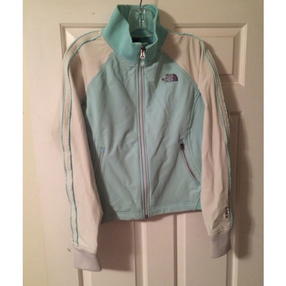 Mint and cream north face jacket