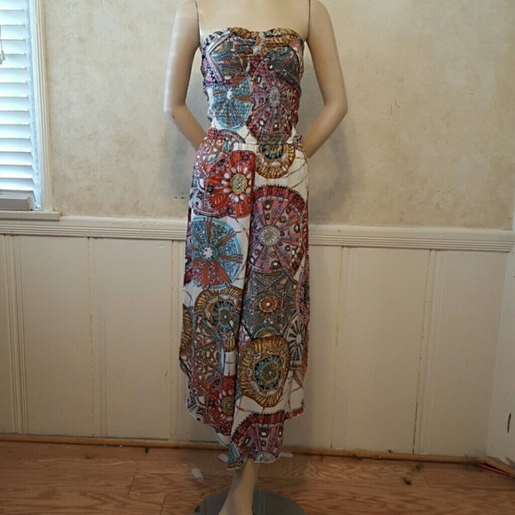 Boho style strapless romper