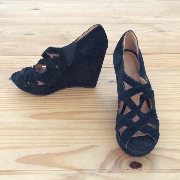 Black Suede Wedges by Nine West
