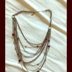 Silver and beaded statement necklace