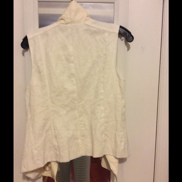 Vince leather & linen vest - Picture 4 of 4