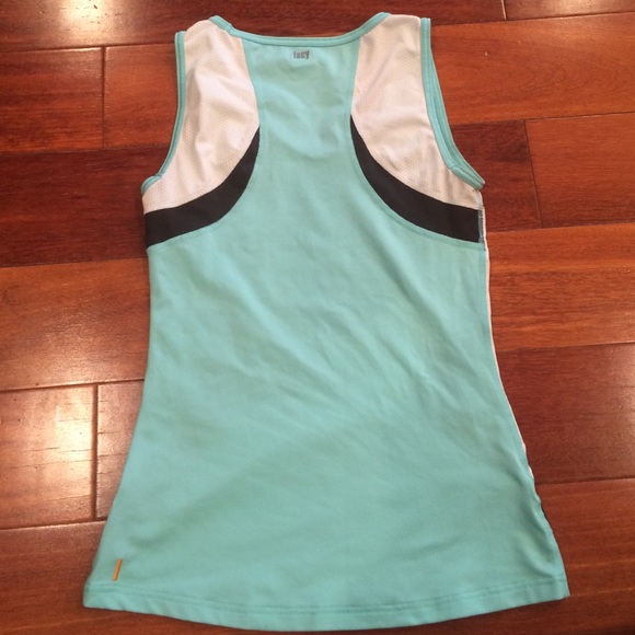 Lucy turquoise and white workout tank - Picture 2 of 4