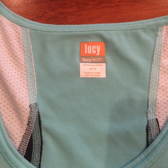 Lucy turquoise and white workout tank - Picture 3 of 4