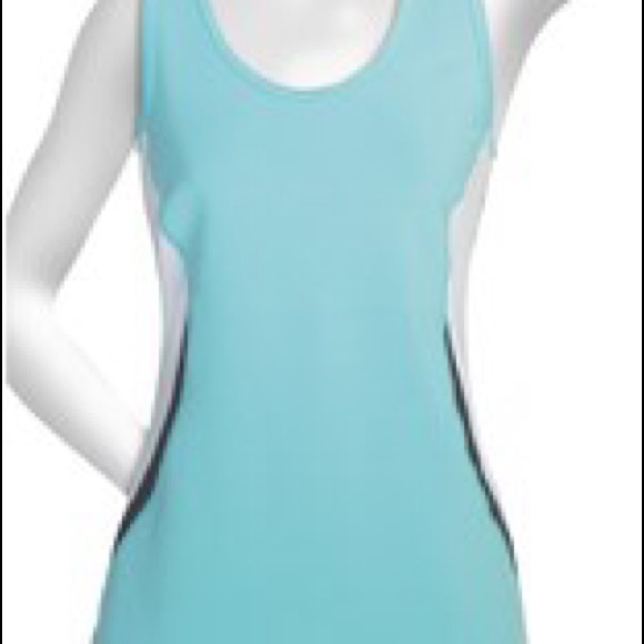 Lucy turquoise and white workout tank - Picture 4 of 4