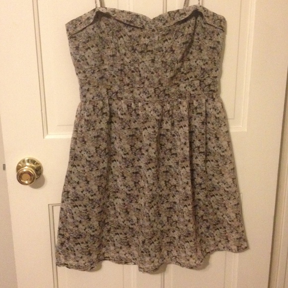 Grey & tan floral dress