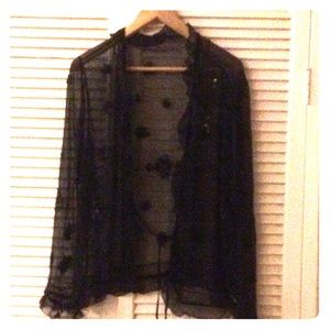 Size 16 beaded shawl tie coverup