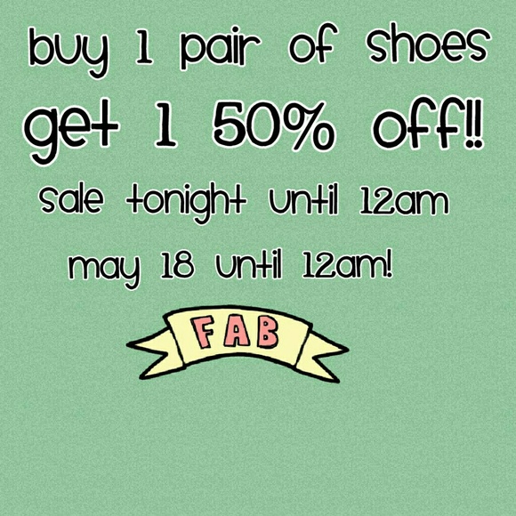 BUY 1 PAIR OF SHOES GET 1 50% OFF!!