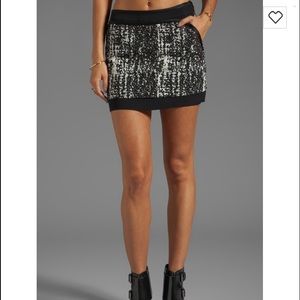 Diane von Furstenberg skirt Black White Hot Pink