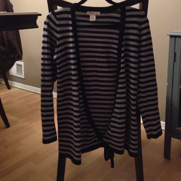 Striped Open Cardigan