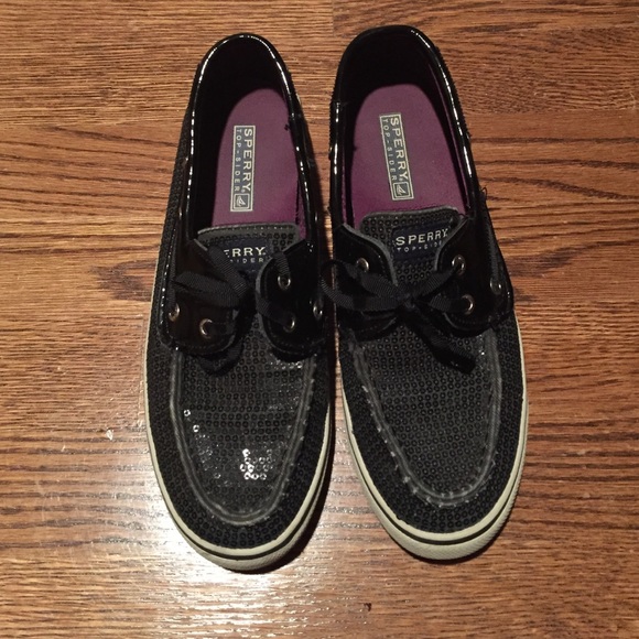 Sperry topsiders black sequins