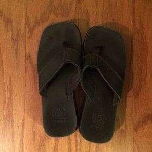 Reef leather platform flip flops