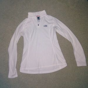 White Fleece North Face Quarter Zip
