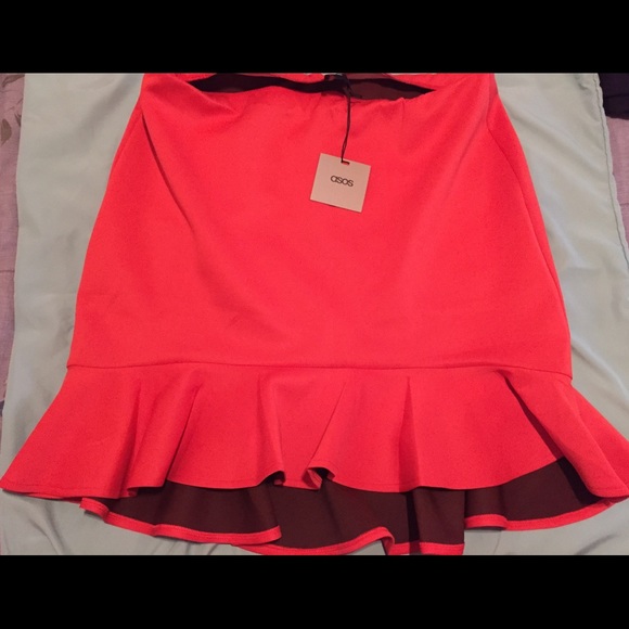 Asos Orange scuba/mermaid skirt