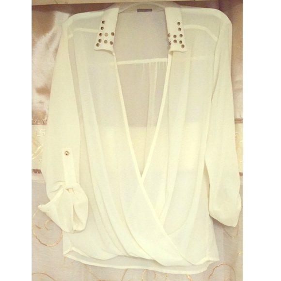 Sheer Cross-Over Blouse