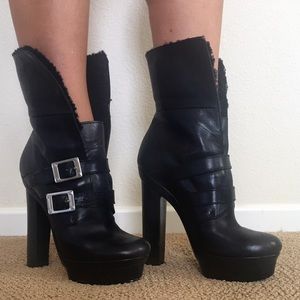 Rachel Zoe Piper Leather/Shearling Booties