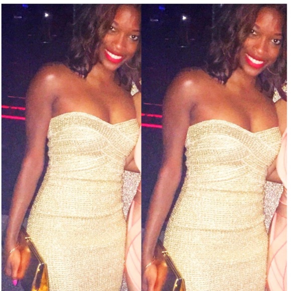 Gold bandage dress