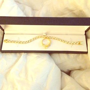 Gold Sterling Silver Tennis Bracelet