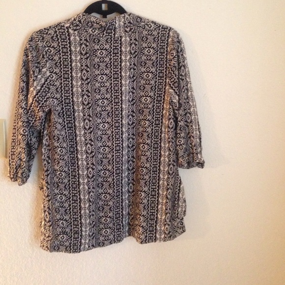 Boho navy blue and white cardigan/blazer - Picture 2 of 2