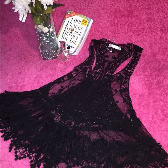 Black lace top
