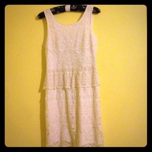cream detailed dress, negotiable price, worn once