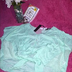 Mint green LF tie top