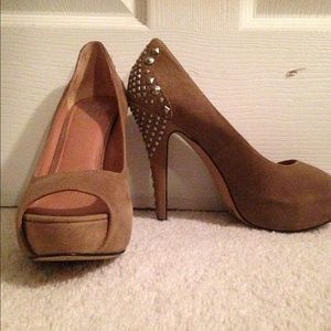 Vince Camuto peeptoe studded pumps