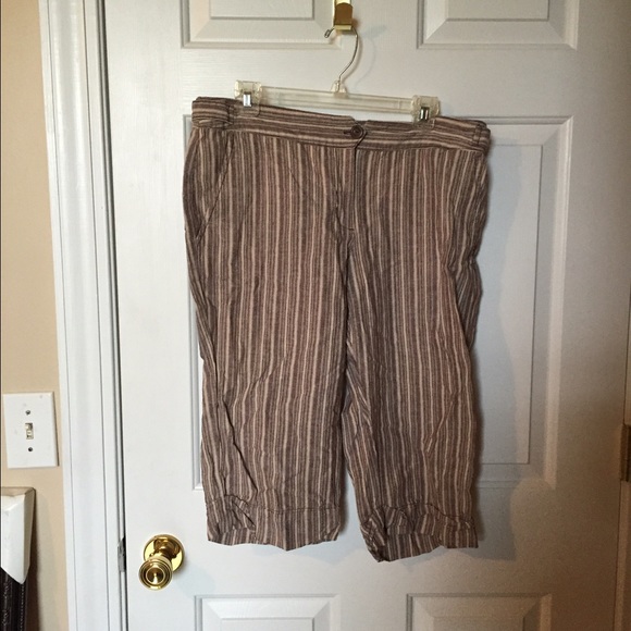 Tan and brown capris