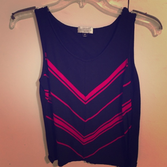Tahari red and black top.