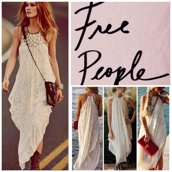 Free People Dresses & Skirts - Free People Halter Lace Maxi Dress.  NWT.
