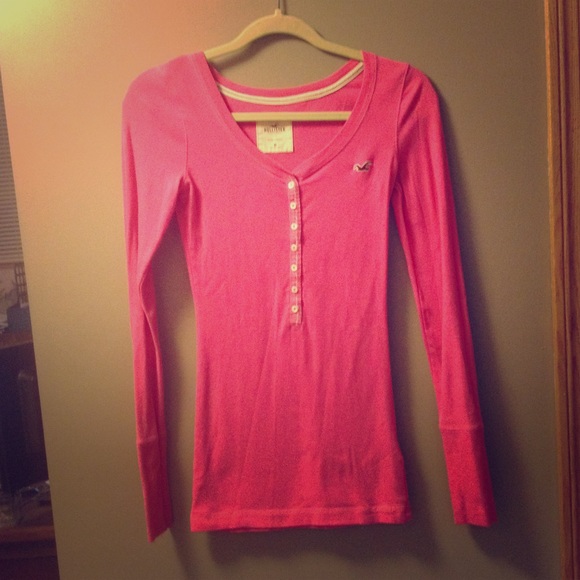 Hollister pink long sleeve shirt