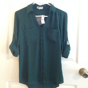 Express classic button down blouse