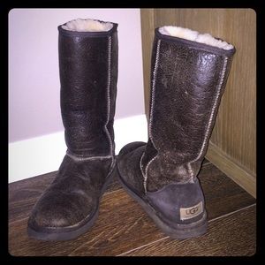 Tall brown UGG boots