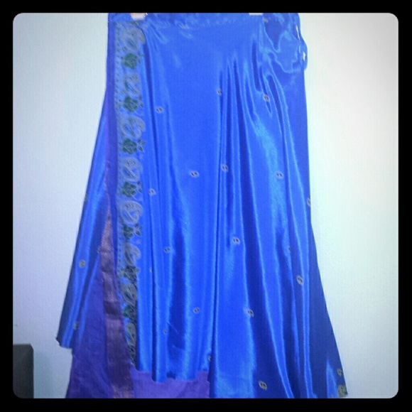 Beautiful silk maxi skirt reversible Indian style