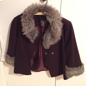 Maroon fur coverup! Grrr