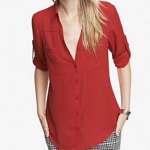 Express classic button down blouse