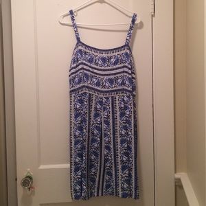 Blue patterned dress