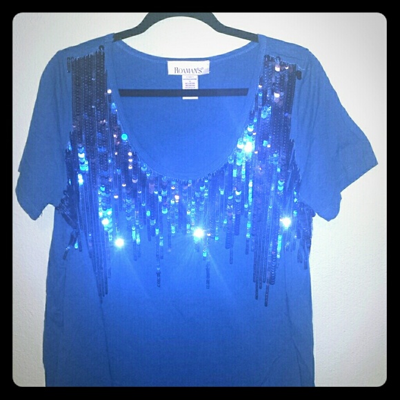 Fab blue sequin tee