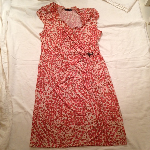 Orange and white Stretch Dress