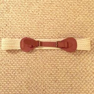 Braided rope leather belt