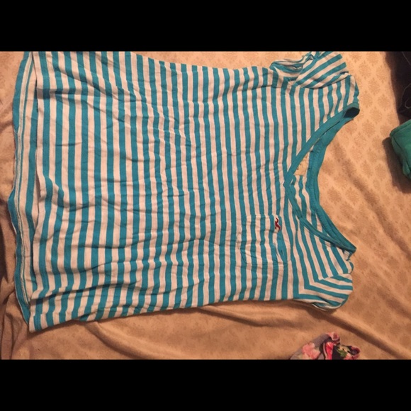 blue and white striped hollister shirt