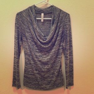 Modcloth gray/black "spacedye" longsleeve knit top
